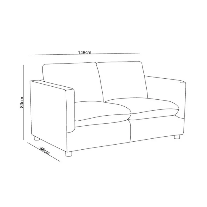 Sofá 2 Cuerpos Tela Natural-beige Amsterdam Beige en Beige - Sillones y sofás, Uruguay | Divino, vista 9