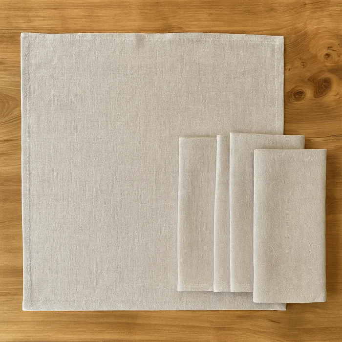 Servilletas de Lino BEIGE x4 en Beige - Alfombras, Uruguay | Casa Ernesta