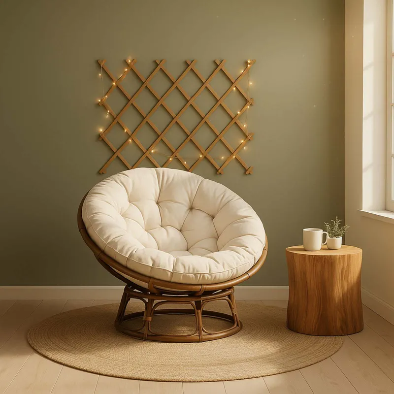 Butaca Rattan-sintetico-y-acero Natural-beige Moon en Beige - Muebles para el exterior, Uruguay | Divino