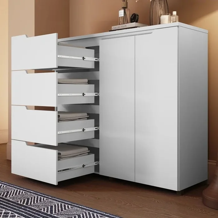 Comoda Da Vinci Plus 4 Cajones 2 Puertas Blanco en Blanco - Cómodas, Uruguay | Soy Hogar, vista 5