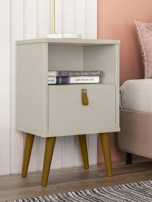 LINEA- MESA DE LUZ 1 CAJON BUZIOS en Beige - Mesas de luz, Uruguay | Alfa Ventas, vista 3