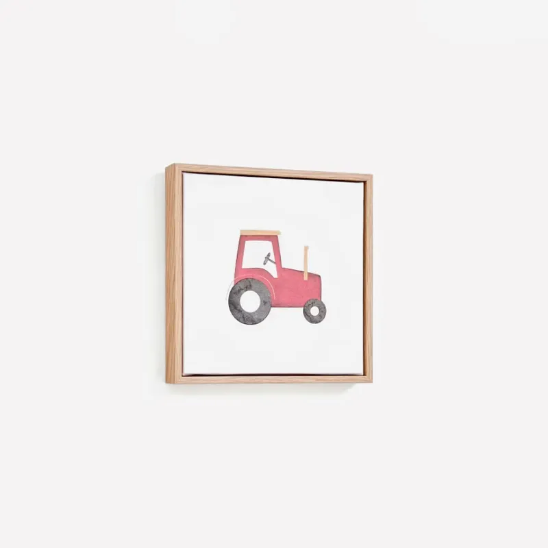 Cuadro Pecky de tractor rojo 20 x 20 cm en Multicolor - Decoración de pared, Uruguay | Kavehome