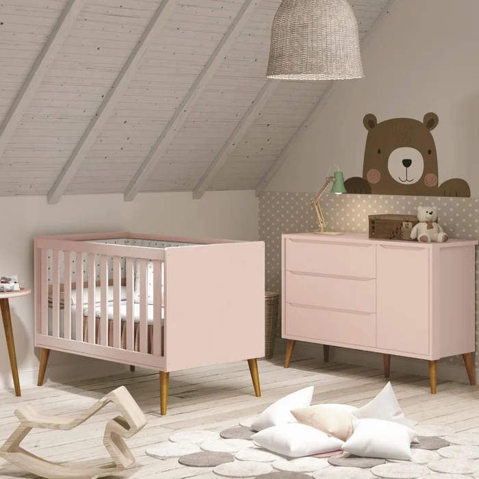 Cómoda 3 Cajones 1 Puerta Zapatera Infantil - Theo - Rosa en Rosa, Uruguay | Rústico Hogar, vista 2
