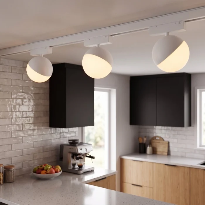 Luminaria LED Bola Magnético G2 6W 2700K Blanco en Negro - Lámparas colgantes, Uruguay | Serlux, vista 4