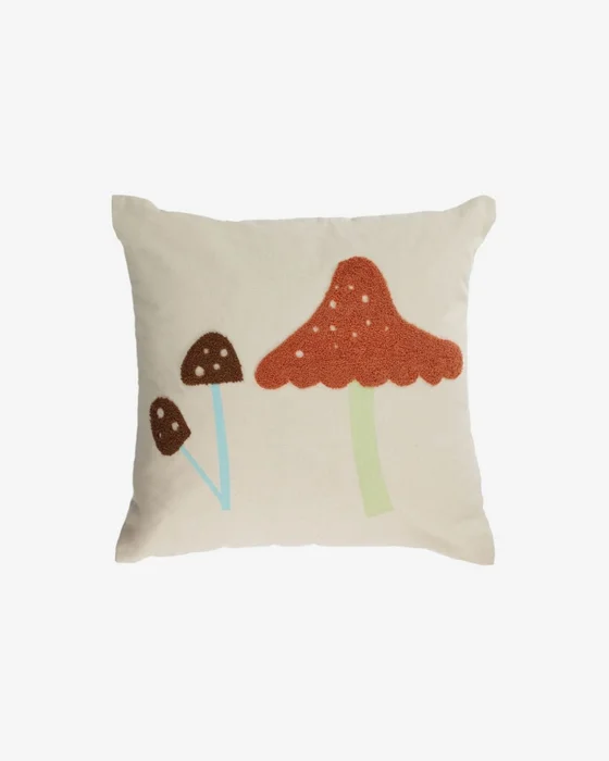 Almohadón Leshy 100% algodón setas multicolor 45 x 45 cm en Multicolor - Textiles, Uruguay | Kavehome