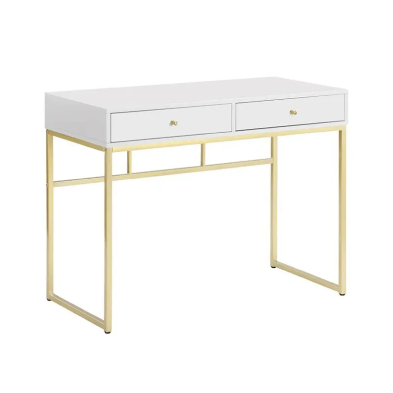 ESCRITORIO MDF/METAL 100x48x78CM DORADO/BLANCO en Multicolor - Mesas de arrimo, Uruguay | Koz