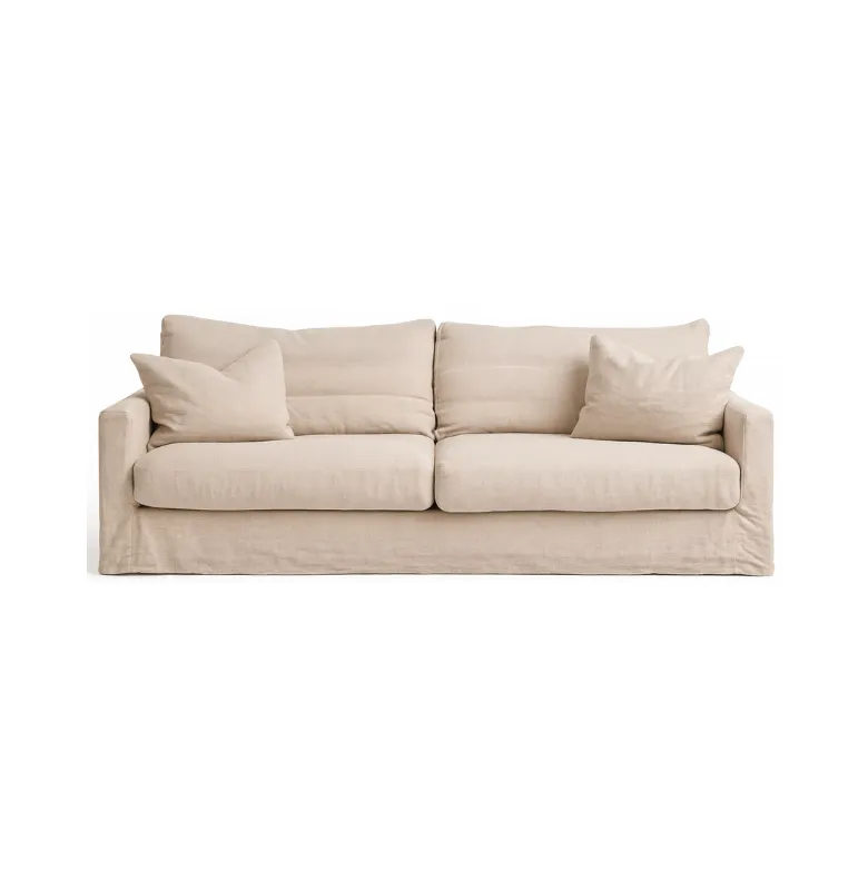 SOFA BISCARROSSE LINO FRANCES 206CM BEIGE en Beige - Sillones y sofás, Uruguay | Masinfinito Casa