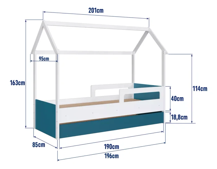 Cama Siena – con Marinera – Azul - Dormitorio, Uruguay | RM Muebles y Deco, vista 5