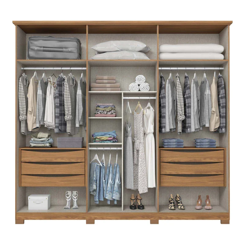 Placard 6 Puertas Mdp Natural-beige Leblon en Madera natural - Roperos y placares, Uruguay | Divino, vista 3
