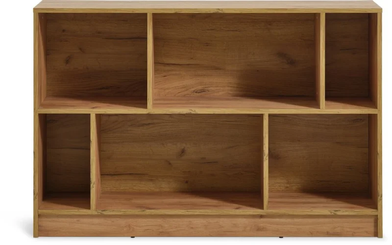 Librería MOSBJERG 6 estantes color roble en Madera natural - Bibliotecas, Uruguay | JYSK, vista 3