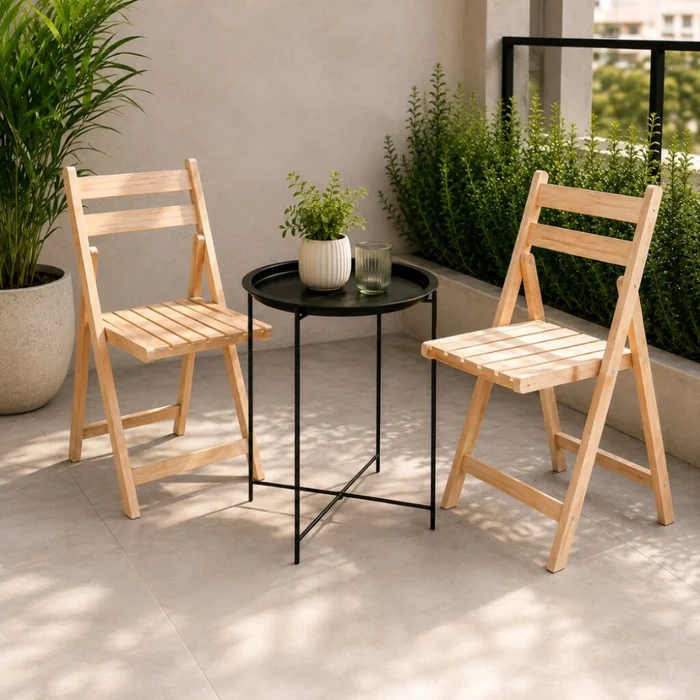 Set de exterior plegable en Madera natural - Muebles para el exterior, Uruguay | La Cueva Muebles