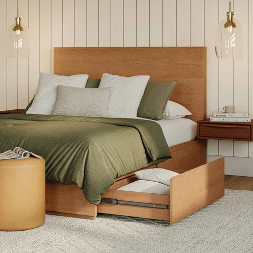 Cama Promelia en Madera natural - Mesas de luz, Uruguay | Decoquadra, vista 3