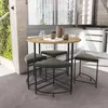 Mesa redonda 90 cms diámetro con 4 bancos Miel y Negro en Multicolor - Mesas de comedor, Uruguay | Champagne Home, vista 2 de 3