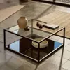 Mesa de centro Blackhill - 80 x 80 cm cristal y acero acabado negro en Negro - Mesas de living, Uruguay | Kavehome, vista 2 de 6
