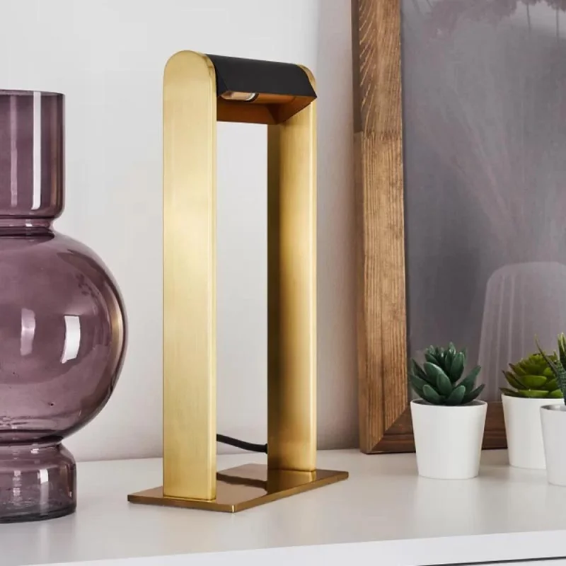 Lámpara de Mesa Gilly Dorado en Amarillo - Lámparas de mesa, Uruguay | Serlux, vista 8