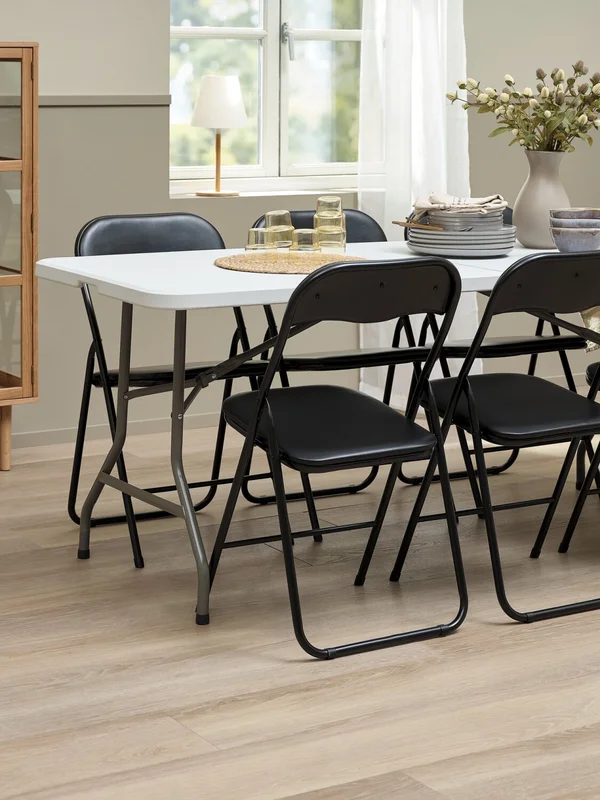 Silla plegable VIUF polipiel/acero negro en Negro - Sillas, Uruguay | JYSK, vista 3