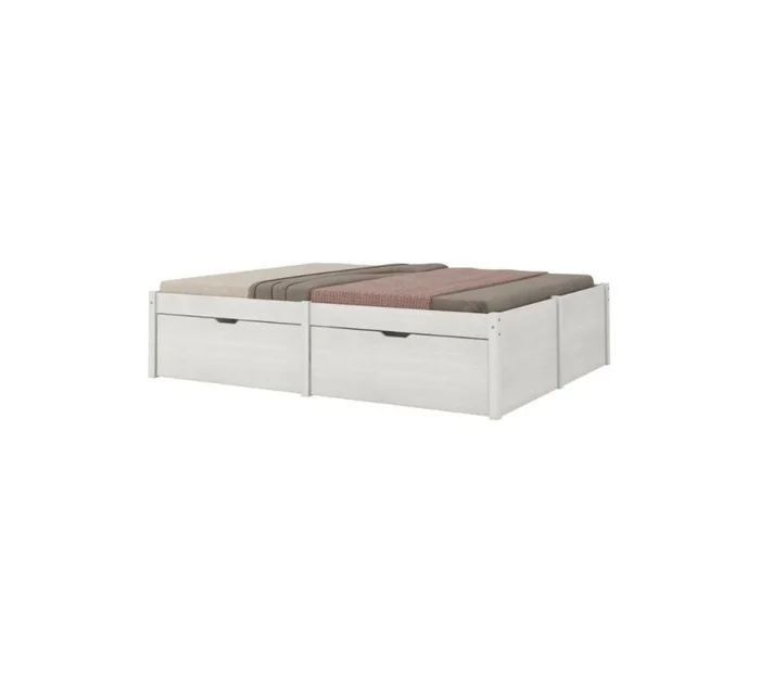 Cama Queen 4 Cajones - Linea Beauty - Blanco en Blanco - Dormitorio, Uruguay | Rústico Hogar