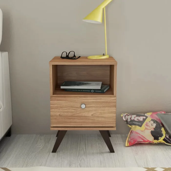 Mesa De Luz Linea Retro Living Dormitorio 1 Cajon Miel en Madera natural - Mesas de luz, Uruguay | Soy Hogar, vista 2