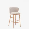Taburete Ciselia chenilla - beige y madera maciza fresno acabado tono natural 65cm en Beige - Butacas, banquetas y puffs, Uruguay | Kavehome, vista 1 de 10