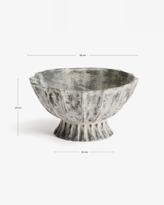 Centro de mesa Valura de papel maché gris - Ø 26 cm en Gris - Jarrones, Uruguay | Kavehome, vista 6