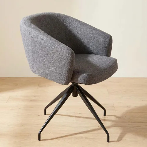 Silla De Oficina Tela-y-metal Gris Round en Gris - Escritorios y sillas de escritorio, Uruguay | Divino