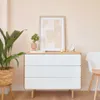 Cómoda Anielle de 3 cajones de madera maciza y chapa de fresno 99 x 78,5 cm en Off-white - Cómodas, Uruguay | Kavehome, vista 2 de 10