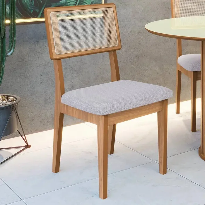 Silla de comedor Monica 100% MDF con RATAN en Madera natural - Sillas, Uruguay | Balton, vista 8