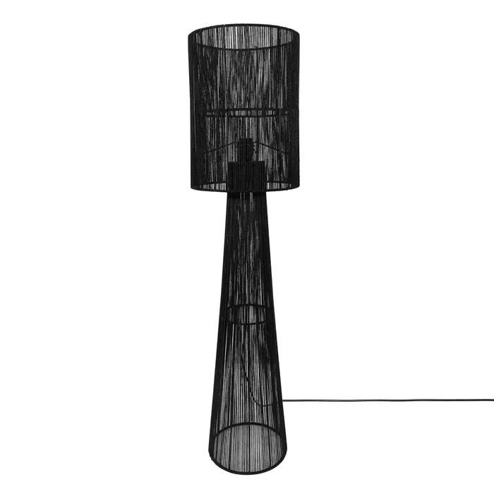 Lámpara de pie Metal y yute Negro Vml-13715 en Negro, Uruguay | Le Blanc