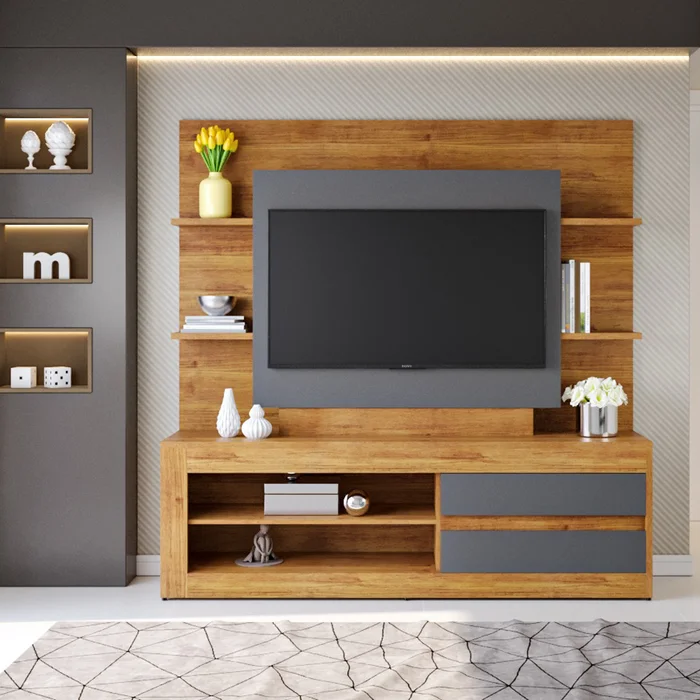 Rack Tv Modular Living Hasta Led 55 Estantes Exclusive Gris en Gris - Muebles para TV, Uruguay | Soy Hogar, vista 2