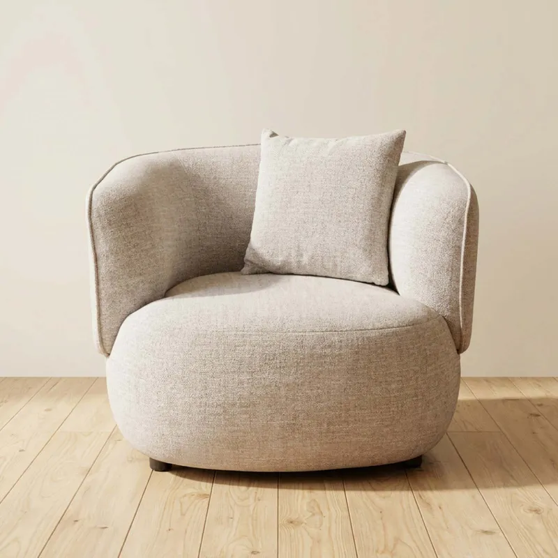 Sofá 1 Cuerpo Tela Natural-beige Livorno Natural en Madera natural - Sillones y sofás, Uruguay | Divino