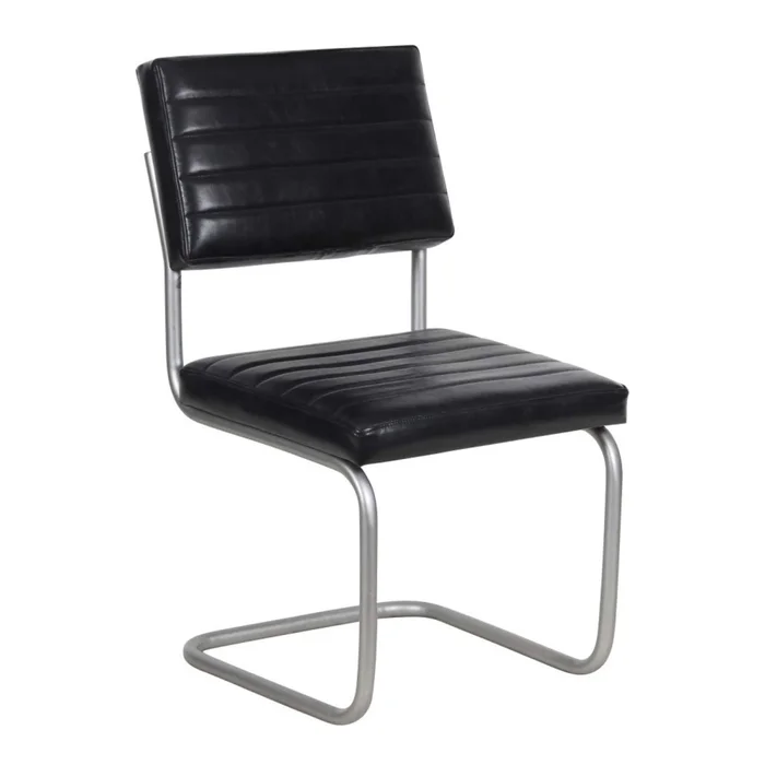 Silla De Comedor Cuero Negro Franca en Negro - Sillas, Uruguay | Divino, vista 2
