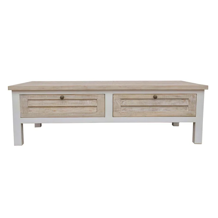 Mesa Ratona Madera-de-mango Natural-beige Costa Natural Blanco en Blanco - Mesas de living, Uruguay | Divino, vista 2