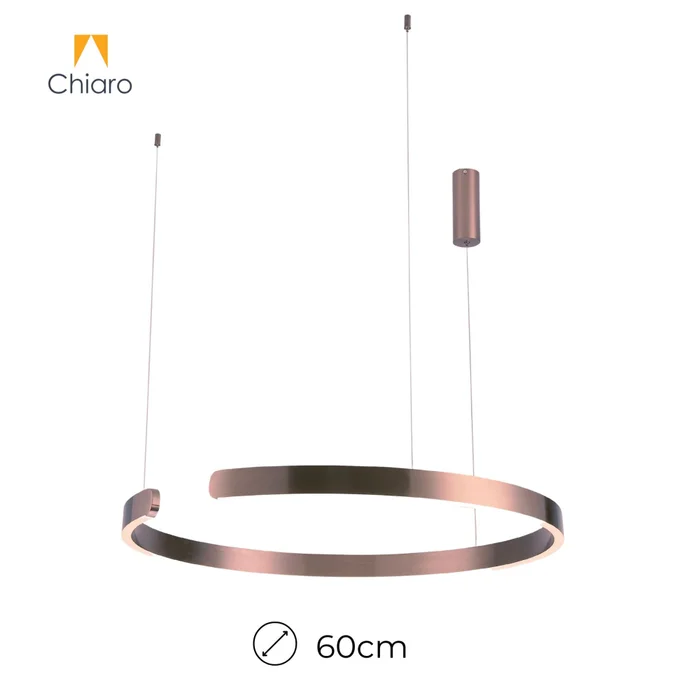 Luminaria de susp. Led circular con corte, 40W Dimerizable, 60cm - COBRE en Naranja - Lámparas colgantes, Uruguay | Iluminica, vista 3