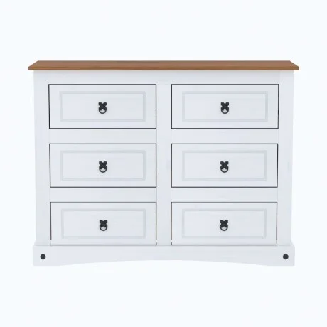 Cómoda 6 Cajones Línea Naturale - Blanco/Roble en Multicolor - Cómodas, Uruguay | La Cueva Muebles, vista 10