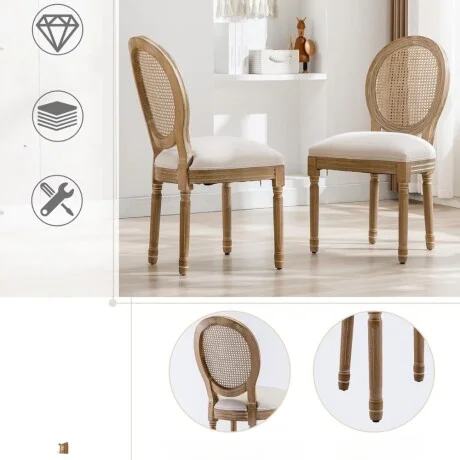 Silla Luis XV Esterillada en Beige - Sillas, Uruguay | La Cueva Muebles, vista 11