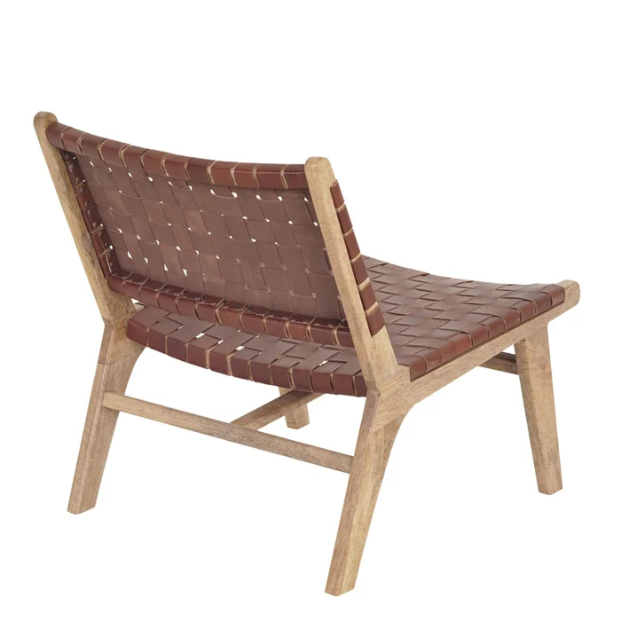 Butaca Cuero-y-madera Marron Kaia en Marrón - Sillones y sofás, Uruguay | Divino, vista 5