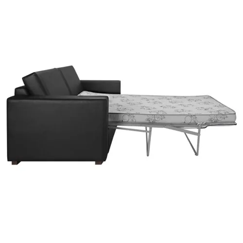 SOFA CAMA 2 PLAZAS - TAPIZADO EN SINTETICO NEGRO en Negro - Sillones y sofás, Uruguay | Champagne Home