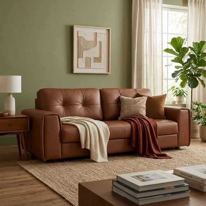 Sofá Sillón 100% Cuero - Raffaello 3 Cuerpos Amarula en Marrón - Sillones y sofás, Uruguay | Berna Home, vista 2