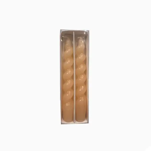 Set de 2 velas torneadas Emma - Salmón en Beige - Velas y Portavelas, Uruguay | Walnut