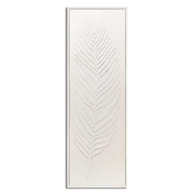 CUADRO 90x30cm MARCO HOJA BLANCO Y NEGRO 1 en Blanco - Decoración de pared, Uruguay | Decohogar