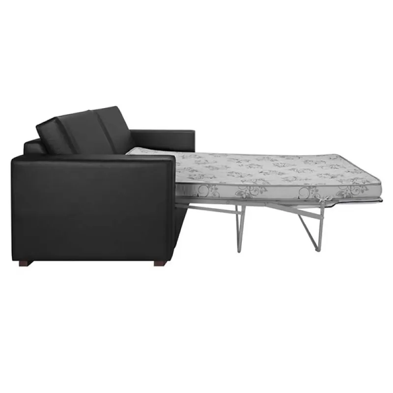 SOFA CAMA 2 PLAZAS - TAPIZADO EN SINTETICO NEGRO en Negro - Sillones y sofás, Uruguay | Champagne Home