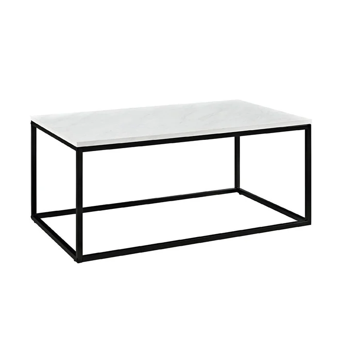 Mesa de centro - Mármol y metal en Blanco - Mesas de comedor, Uruguay | Rústico Hogar