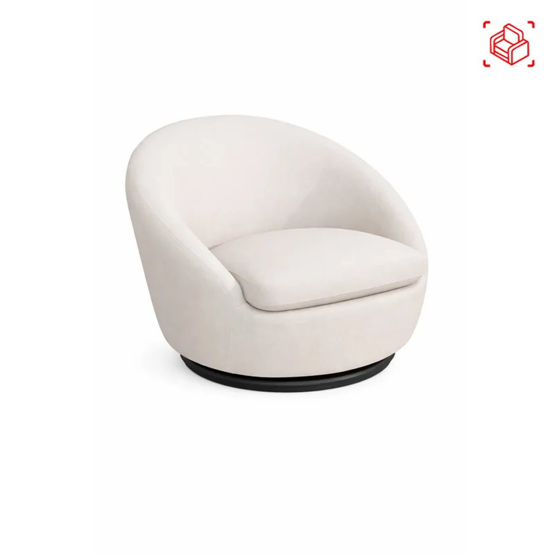 Butaca Giratoria 1 Cuerpo Tela Blanco Ora Offwhite en Blanco - Sillones y sofás, Uruguay | Divino, vista 5