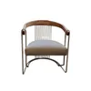 Poltrona Arpa - Tapizado tela clara - Metal Off White - Madera Cinamomo en Beige - Butacas, banquetas y puffs, Uruguay | Champagne Home, vista 1 de 5
