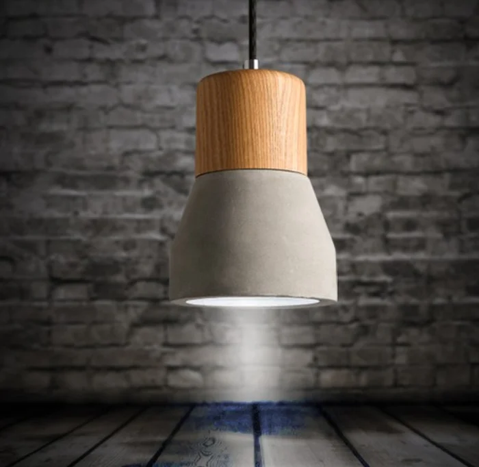 Luminaria de cemento y madera 12.5*16cm - GRIS NATURAL en Gris - Lámparas colgantes, Uruguay | Iluminica, vista 5