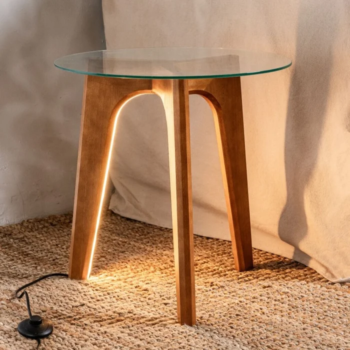 Mesa Lateral Lumini en Madera natural - Mesas de living, Uruguay | Aihaus