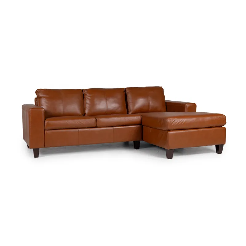 Rinconera Royale - Cuero Básico - Chaise Derecho - 457 (Brandy) en Blanco - Sillones y sofás, Uruguay | NYR