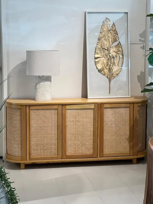 Rack curvo en Madera natural - Muebles para TV, Uruguay | FMB
