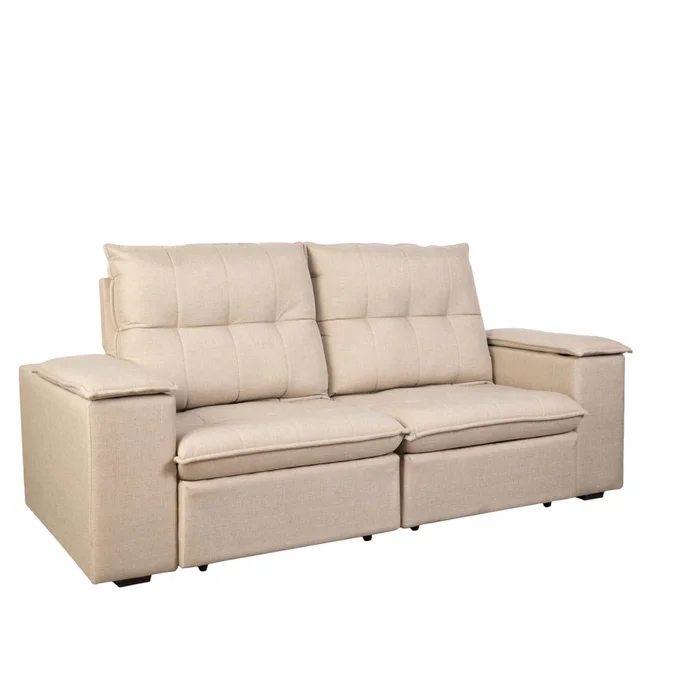 Sofa Retractil 3 Cuerpos Tela Natural-beige Atlanta Beige en Beige - Sillones y sofás, Uruguay | Divino, vista 2