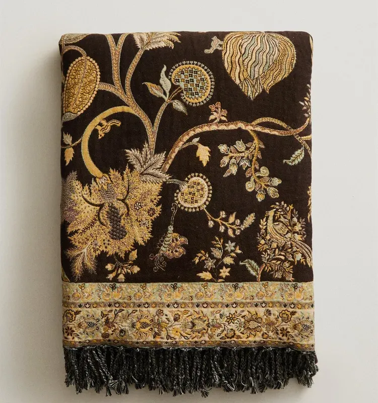 MANTA JACQUARD FLORES - Textiles, Uruguay | Zara Home